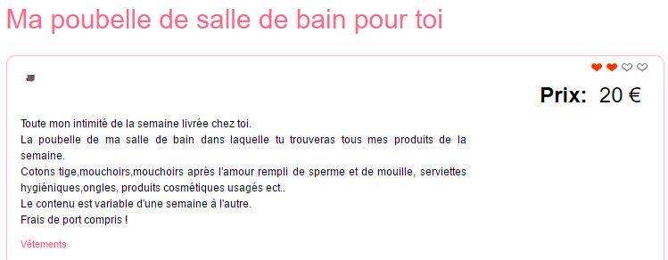 Vends ta culotte : le contenu d'une poubelle de salle de bains