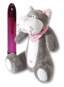 Hide-a-vibe : le chat en peluche range-vibro