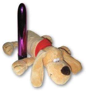 Hide-a-vibe : le chien en peluche range-vibro