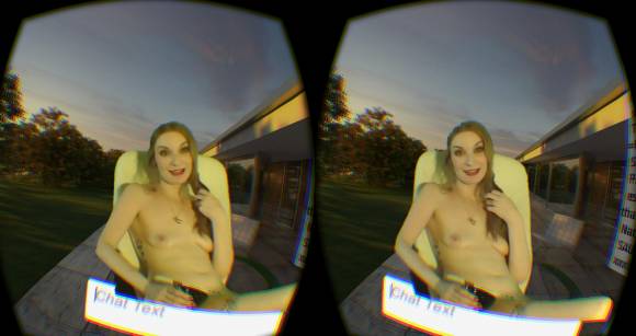 Ela Darling, camgirl durant un show en VR