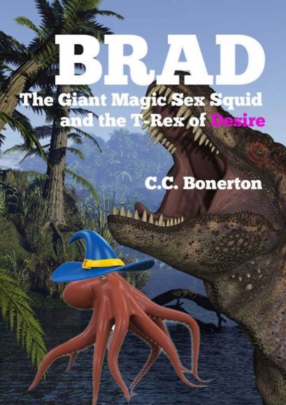 livre érotique avec un T-Rex et un calamar géant
