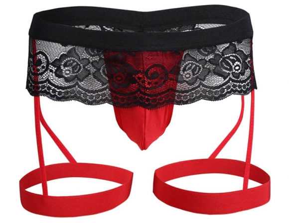 string avec porte-jarretelles pour homme