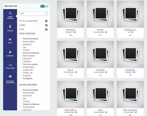 Erreur n°1 sur les sites libertins : un pseudo commençant par "bite" Erreur n°1 sur les sites libertins : un pseudo commençant par "bite"