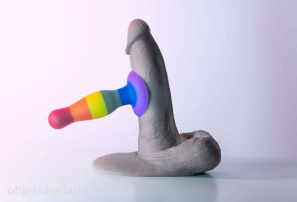 plug à ventouse sur le gode RealCock 2 DTF