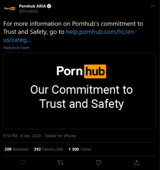 Pornhub - commitment to trust and safety