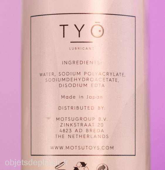 Composition du Tyo Lubricant