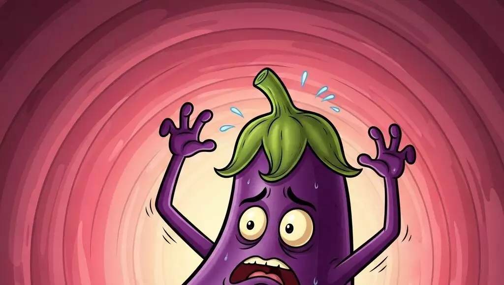 Aubergine coincée dans un rectum
