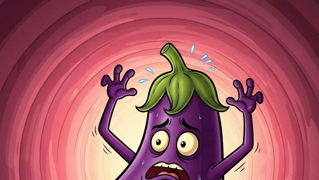 Aubergine coincée dans un rectum