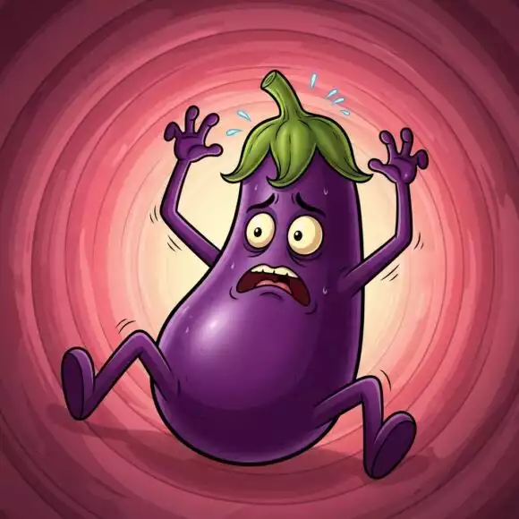 Aubergine coincée dans un rectum
