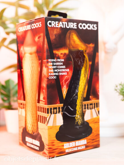 Packaging du gode Golden Mamba Creature Cocks